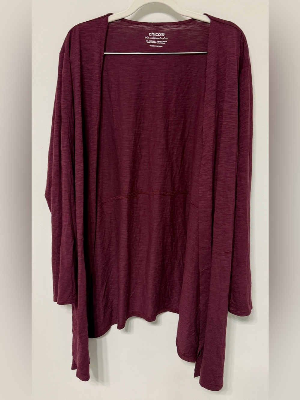 Chico's Open-Front Wine Cardigan